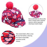 Nouveau design équestre robuste qualité tissu polyvalent Snug Fit casque d'équitation couverture avec arc mignon-coeurs copieux, chapeaux en soie
