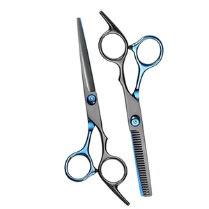 Ensemble de ciseaux de coiffure professionnels droits de 6.5 pouces en acier inoxydable pour la coupe de cheveux ciseaux de coiffeur amincissants - Product Image 1