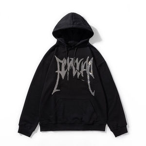 Wholesale Heavyweight Fleece 100% Cotton Men's Zipper-Up Oversized Pullover Hoodie with Embroidery Streetwear Casual Wear - Product Image 3