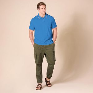 T-shirt de golf écologique en polyester/coton tricoté de haute qualité, logo personnalisé, couleur unie, blanc, pour homme, 240 g/m² - Product Image 6