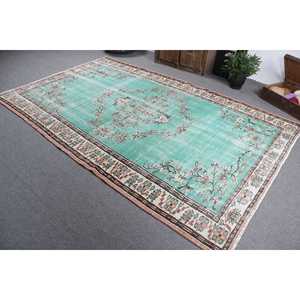 Tapis turc vintage 6x9,9 pieds, tapis persan vert - Product Image 4