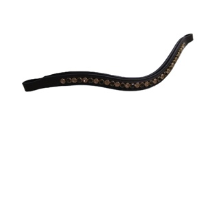 Bandeau en cuir élégant et durable pour cheval, avec quartz fumé profondement incurvé, effet brillant, fabrication de haute qualité, Uttar Pradesh - Product Image 1