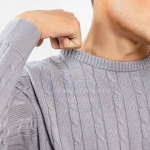 Pulls et pulls à col rond pour hommes en laine 100% respirante, couleur unie, design personnalisable - Product Image 5