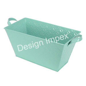 Pot de fleur de balcon enduit jaune seau suspendu meilleure vente jardinière murale en tôle de fer et panier de fleurs pour la décoration - Product Image 5