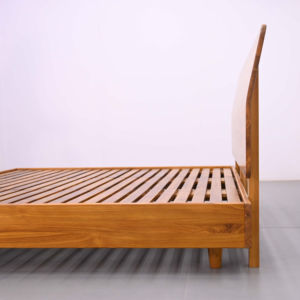 Lit King-Size Classique en Bois de Teck, Ensemble de Planches en Bois Massif, Design Européen Moderne et Chinois, Durable et Confortable pour Chambre à Coucher et Hôtel - Product Image 3
