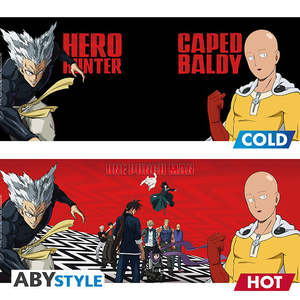 Termo con Diseño de One Punch Man, Estilo Caricatura, con Saitama y Garou - Product Image 1