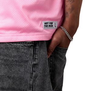 Camiseta Deportiva de Fútbol Extra Grande para Hombre, Malla Rosa, Mezcla de Poliéster, Estilo Urbano, con Estampado Grande 55 en la Parte Delantera y Trasera - Product Image 3