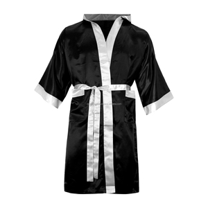 Robes de boxe personnalisées en satin à capuche pour la marche au ring – Qualité supérieure, respirantes, équipement de combat - Product Image 3