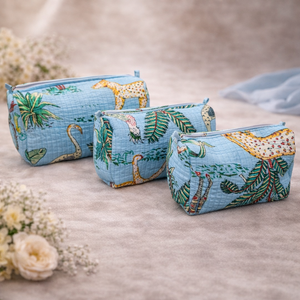 Ensemble de trousse de toilette matelassée Aqua Dream-Organisateurs de voyage inspirés de l'océan - Product Image 1