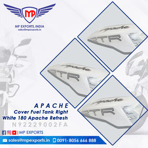 Cubierta de Tanque de Combustible para Motocicleta Tvs Apache, Color Blanco, en Venta - Product Image 3