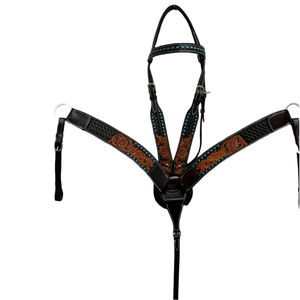 Coraza occidental ecuestre de calidad superior, cuero brillante tallado, Halter de acero inoxidable, caballete, costura elegante para montar - Product Image 5