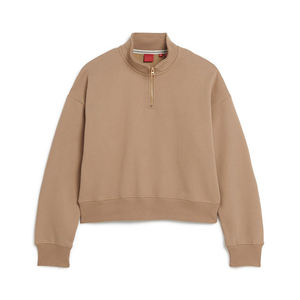 Jersey con media cremallera para mujer, diseño de cuello, talla Regular, superventas, sudaderas personalizadas de alta calidad con hombros caídos para mujer - Product Image 1