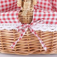 Panier en rotin tressé à la main de haute qualité, écologique, avec couvercle et doublure, style bohème chic, pour fleurs, nourriture, pique-nique, rangement multi-usages