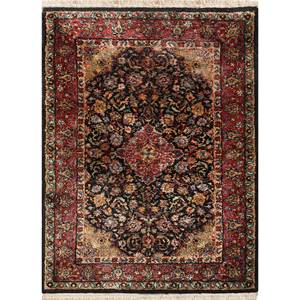 Alfombra de Seda Anudada a Mano Gulmarg, Diseño de Medallón Rojo y Naranja, Nueva Alfombra Rectangular de Estilo Puzzle para Sala de Estar -Pae-5987 - Product Image 1