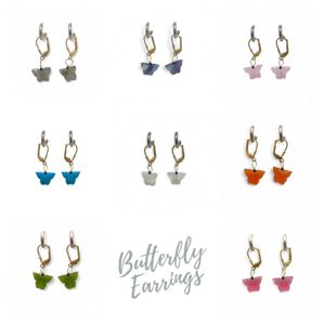 Boucles d'oreilles sculptées en papillon avec pierres précieuses naturelles Boucles d'oreilles pendantes en argent sterling pour femmes Cadeaux de bijoux faits à la main - Product Image 1