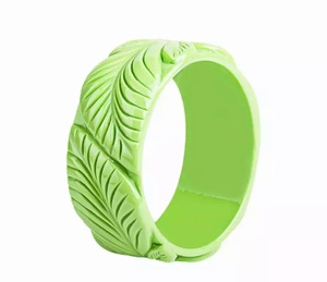 Brazaletes de Resina Acrílica con Diseño de Hojas, Estilo Bohemia, Alta Calidad, Unisex, Joyería para Mujer, 2026 - Product Image 1