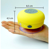 Mini haut-parleur de douche Bluetooth étanche IPX6 avec microphone et LED jaune