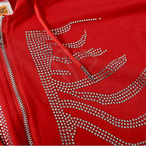 Sudadera con Capucha Informal Lisa de Moda Urbana 2025 Personalizada OEM para Hombre, Corte Regular, 100% Algodón, Detalle de Pedrería, Temporada de Invierno - Product Image 5