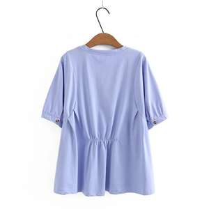 T-shirt pour femme, basique, décontracté, en coton, col rond, manches courtes, confortable, respirant, coupe décontractée, simple, tendance, été - Product Image 4