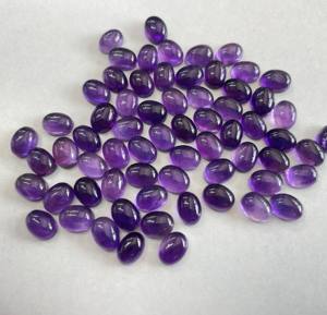 พลอยอเมทิสต์ธรรมชาติทรงรี3X5มม. หลังแบน-อัญมณีหลวมสีม่วงอเมทิสต์คุณภาพสูง - Product Image 4