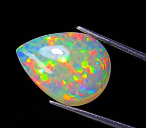 Cabochon d'opale éthiopien naturel de qualité supérieure en forme de poire Welo Multi Flashy Galaxy Fire Gems Making Ring Jewelry - Product Image 5