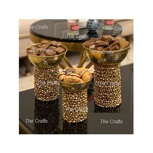 Cuenco de chocolate de diseño fantástico en cuenco de servicio de chocolate martillado de latón con soporte de diseño para uso hotelero - Product Image 1