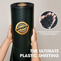Bâche en polyéthylène noire 10 mil, 5x100 pieds, protection UV, anti-humidité, rouleaux pour usage agricole, jardin et sous-sol