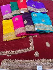 Designer moderne non cousu brodé à la main beaux costumes en soie de style traditionnel indien pour les fêtes - Product Image 2