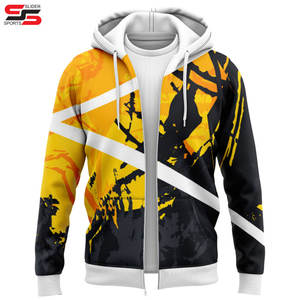 Custom Sublimation Hoodies French Terry Pullover <b>Zipper</b> Hoodie Sweatshirts Adult Kids Plain Color Full Sublimation Hoodie - Product Image 6
