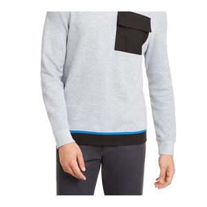 Felpa girocollo da uomo Alfani grigia con tasca utility in French Terry, felpa invernale con ricamo 3D, taglia M - Product Image 3