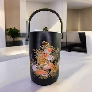 Hielera con Estampado Floral Negro para Exhibición, Bar en Casa, Uso en Fiestas y Eventos, Enfriador de Bebidas Elegante para Mesa, Ideal para Regalos - Product Image 4