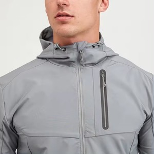 Veste coupe-vent de sport pour homme, design personnalisé avec logo, streetwear, veste en nylon softshell imperméable, tissée, pour activités de plein air, course à pied - Product Image 6