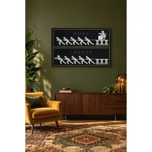 Impression sur toile de motivation noire : Comparaison du patron et du leader - Product Image 3