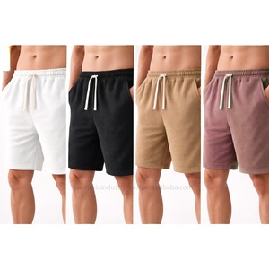 กางเกงขาสั้นผู้ชายแบรนด์แฟชั่น ทรงวาฟเฟิล เอวยางยืด ด้านหน้าแต่งลาย ขายส่ง สำหรับฤดูร้อน สวมใส่สบายๆ เล่นกีฬา ชายหาด ลายเรียบ - Product Image 6