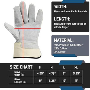 Venta al por mayor de guantes de trabajo personalizables para las cuatro estaciones de cuero Partido de vaca para la construcción informal/diaria al aire libre y Deportes de Pakistán - Product Image 6