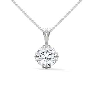 Collier en diamant, pendentif solitaire rond de 3 carats - Product Image 6