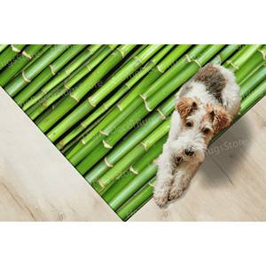 Tapis imprimé motif nature - Vert ferme, arbre en bambou 3D pour intérieur, avec poils doux - Product Image 4