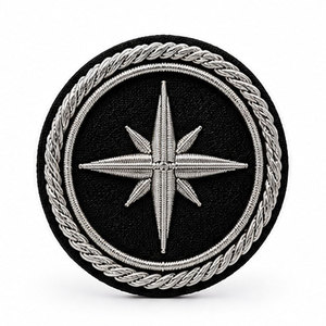 Handmade Bullion Wire Badge Custom Gold Thread Embroidery <b>Patch</b> Decorative <b>Applique</b> For Hats Garments Uniforms Crafts - Product Image 1