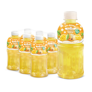Bebidas de jugo de mango natural 100% con botella Nata De Coco de 320ML sin azúcar agregada-Marca de bebidas saludables NAWON de Vietnam - Product Image 1
