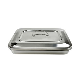 Caja de Acero Inoxidable para Instrumentos Médicos, Bandeja de Esterilización con Tapa para Instrumentos Quirúrgicos Veterinarios - Product Image 1