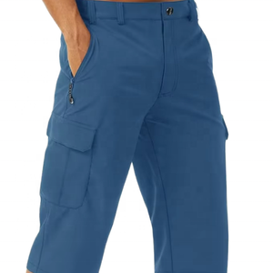 Pantalones Cortos Awrah Negros Ligeros y Transpirables de Secado Rápido para Hombre, 100% Poliéster, Tela Elástica, Pantalones Cortos Awrah Personalizados - Product Image 1