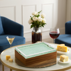 Plateau Ottoman Décoratif Rectangulaire Plateau de Service Maison en Résine avec Poignées Découpées pour Vanité de Salle de Bain et Toutes Occasions - Product Image 4