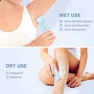 Rasoir électrique pour femmes 2-en-1, rechargeable par double USB-C, étanche et facile à nettoyer pour le visage, les jambes et les bras, fonction lavable IPX7 - Product Image 5