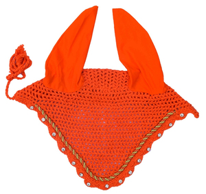 ที่ครอบหูม้าถักโครเชต์สีพื้น โพลีเอสเตอร์ ระบายอากาศได้ดี ออกแบบเองได้ ป้องกันหูม้าสำหรับขี่ม้าแข่ง - Product Image 3