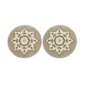 Customized Red and Cream Embroidered Linen Placemats with <b>Glass</b> Beads Wholesale Price Packaged in Carton - Product Image 3