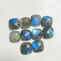 Magnifique pierre précieuse en labradorite bleue chatoyante, taillée carrée, 10x10mm, changeante de couleur, naturelle, Mehrajudin Gems, cadeau pour maman