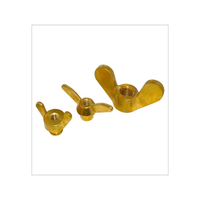 Écrou à oreilles à bords métriques en laiton M3 M5 M6 M8 personnalisé en usine Din315 écrous papillon jaunes avec aile ronde