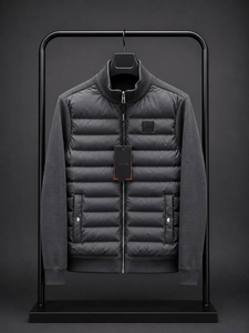 Blouson matelassé hybride de luxe pour homme, hiver, thermique, teint en pièce, personnalisable, décontracté, extérieur, imperméable, face non-tissée - Product Image 4