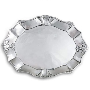 Grand plateau gravé avec finition or Antique Table à manger maison plateau décoratif plateaux de service de fruits plateau de bonbons - Product Image 6