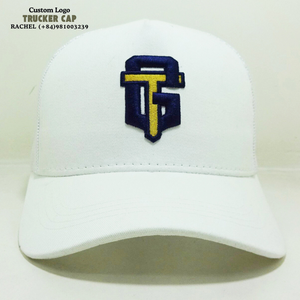 Chapeau de camionneur à logo brodé 6 panneaux casquettes structurées Gorras 6 panneaux bandes intérieures imprimées à bord incurvé fermeture à pression réglable - Product Image 2